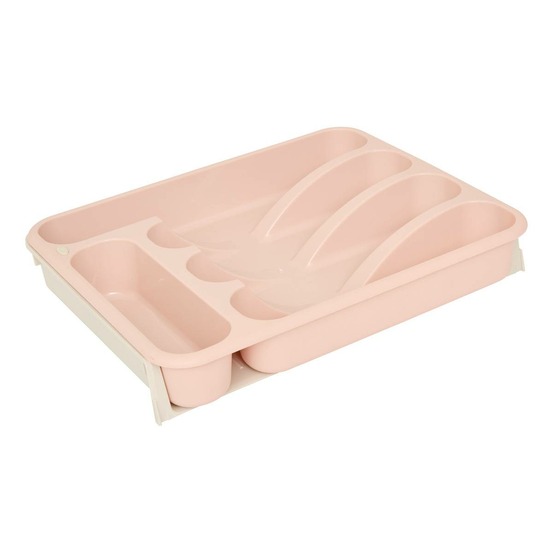 5five - range-couverts poly extensible 6 compartiments rose