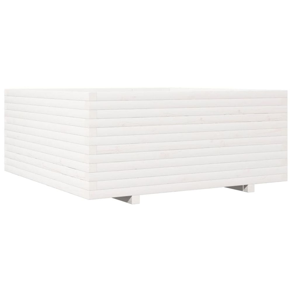 Jardinière d'extérieur blanc 110x110x49,5 cm bois de pin massif