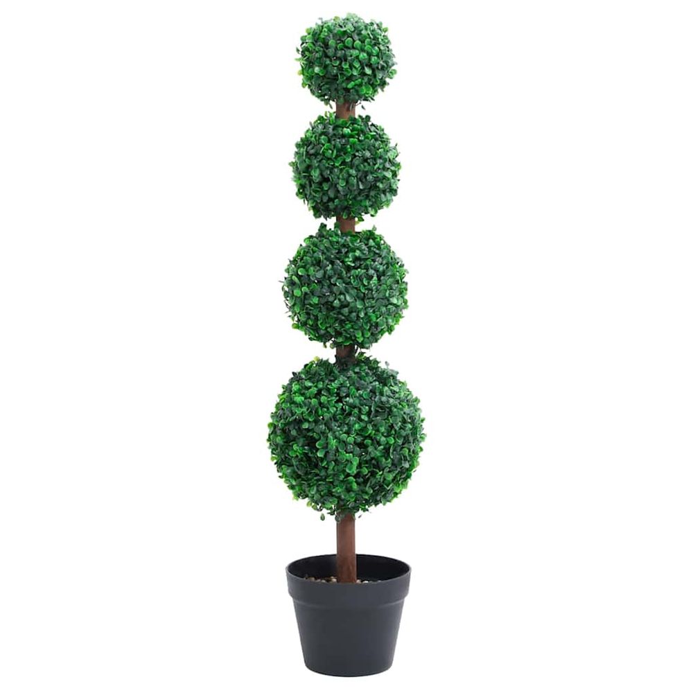 Plante de buis artificiel avec pot forme de boule vert 90 cm