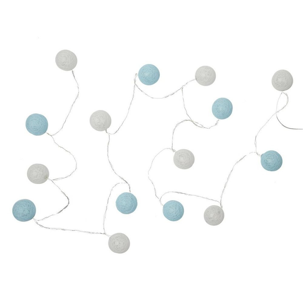 Guirlande lumineuse led boule 360cm blanc & bleu