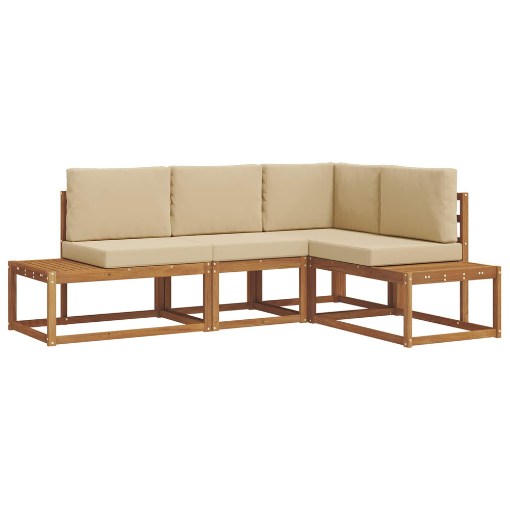 Ensemble de canapés d'extérieur 4 pièce naturel et beige