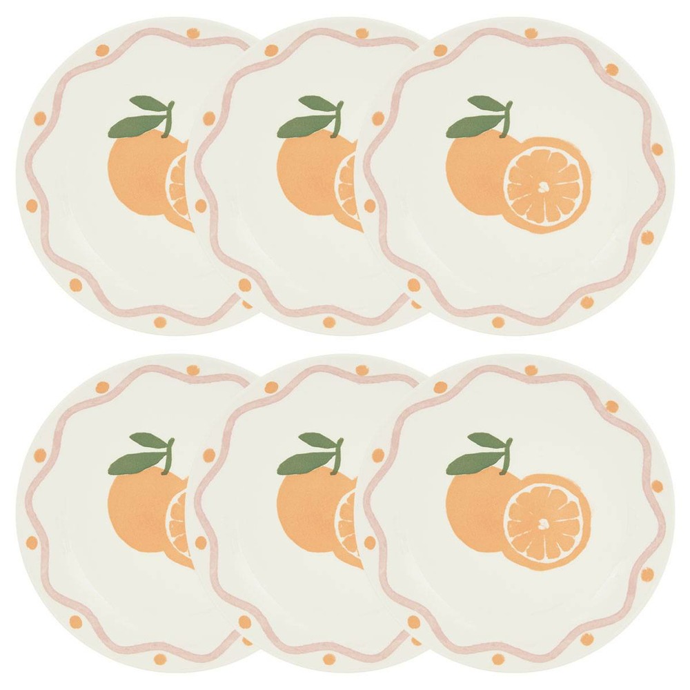 Lot de 6 assiettes à dessert fruity