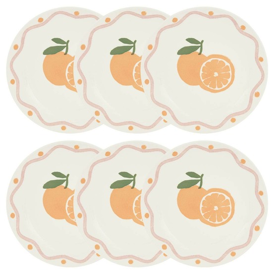 Lot de 6 assiettes à dessert fruity