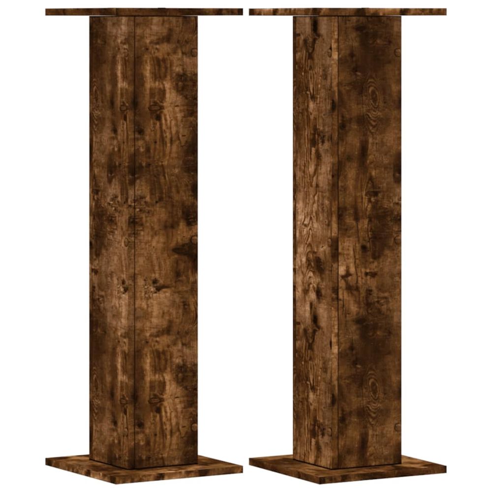 Supports pour plantes 2 pcs chêne fumé bois d'ingénierie