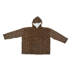 Plaid "hoodie" 85x118cm beige imprimé léopard