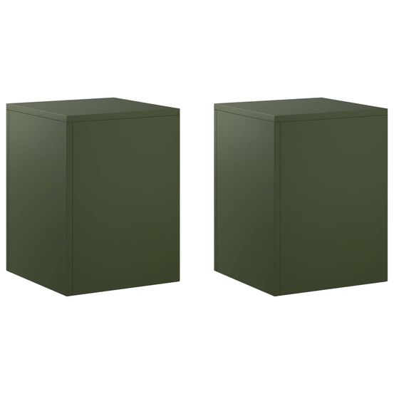 Support de plante 2 pcs vert olive 30 x 30 x 40 cm acier