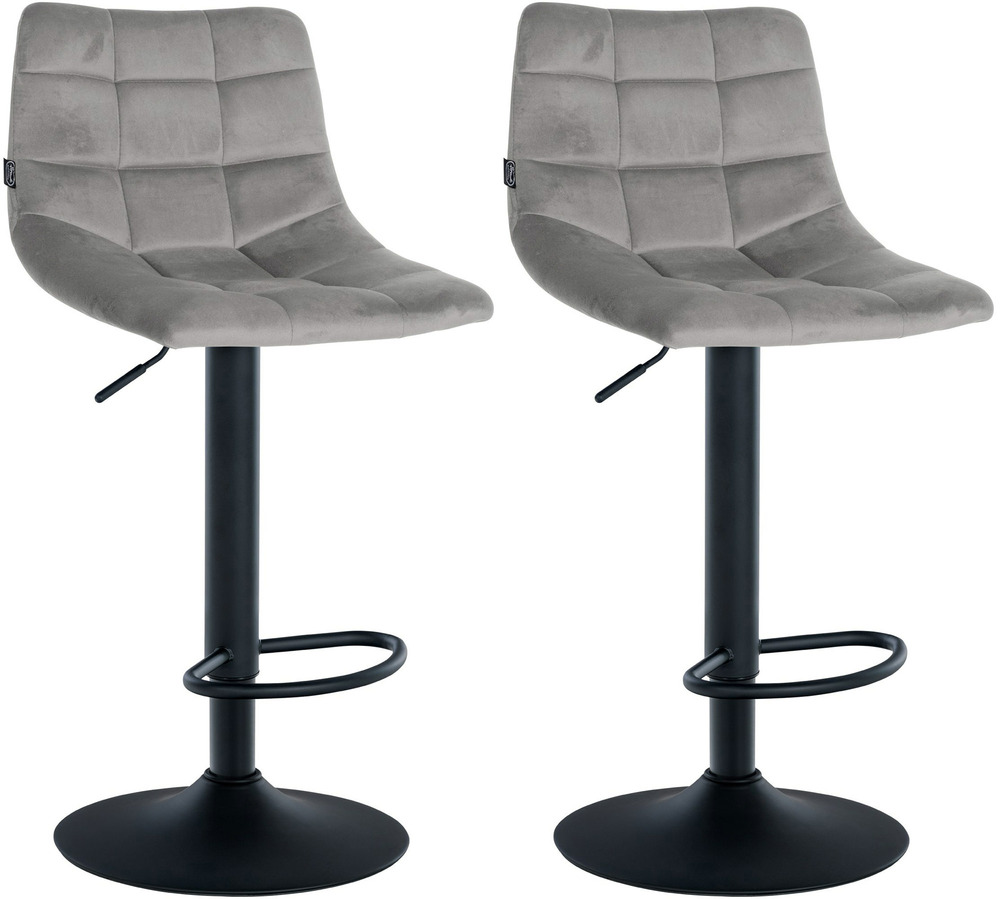Lot de 2 tabourets de bar jerry velours noir