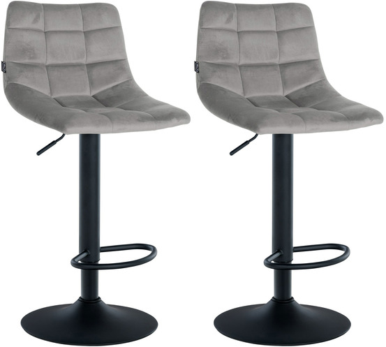 Lot de 2 tabourets de bar jerry velours noir