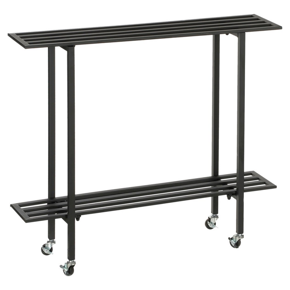 Mica decorations greenrax support de plantes - 90 x 22 x 75 cm - pot plante - meuble de rangement plantes métal - noir