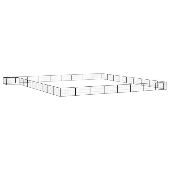 Enclos chien 36 panneaux acier avec toit pour jardin extérieur noir 100x50cm