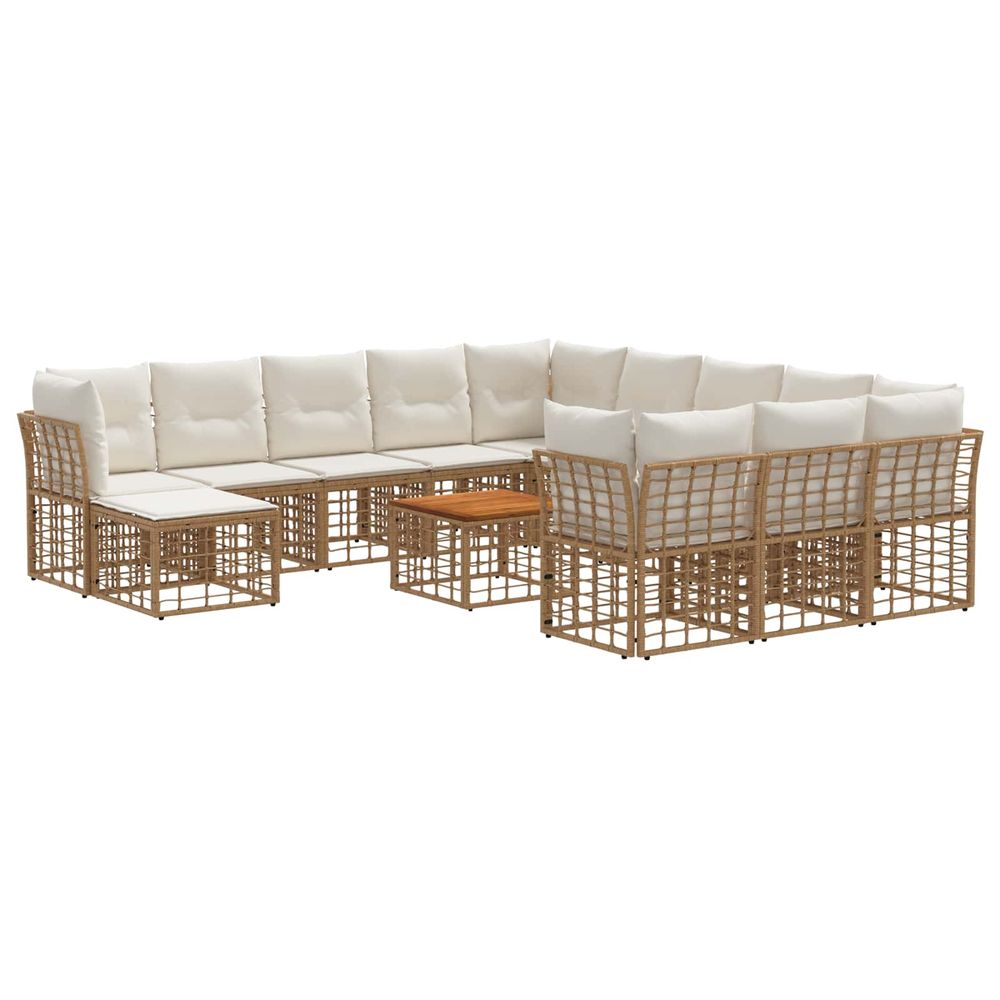 Ensemble de canapés d'extérieur 13 pc blanc naturel et crème