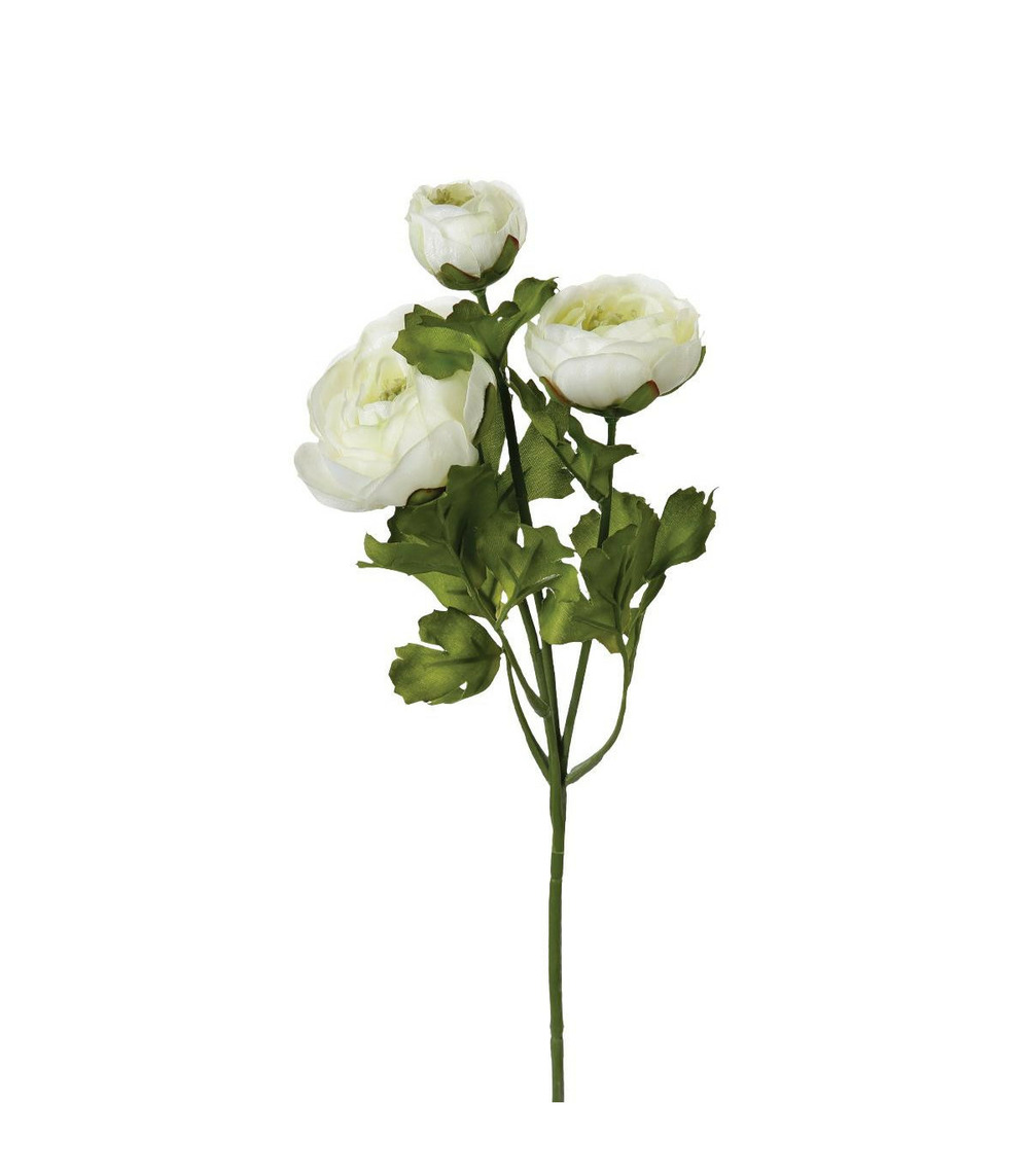 Fleur artificielle tige renoncule blanche h 60 cm