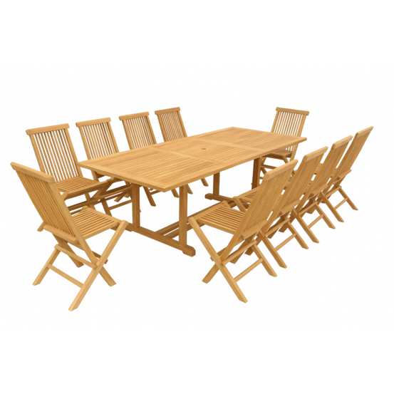 Table rectangulaire + 10 chaises kajang