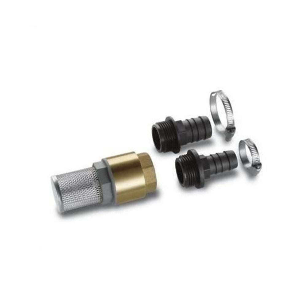 Kit complet d'aspiration karcher - adaptateur 1/3/4 - crépine inox avec clapet anti-retour