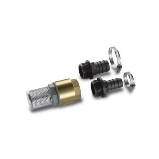 Kit complet d'aspiration karcher - adaptateur 1/3/4 - crépine inox avec clapet anti-retour