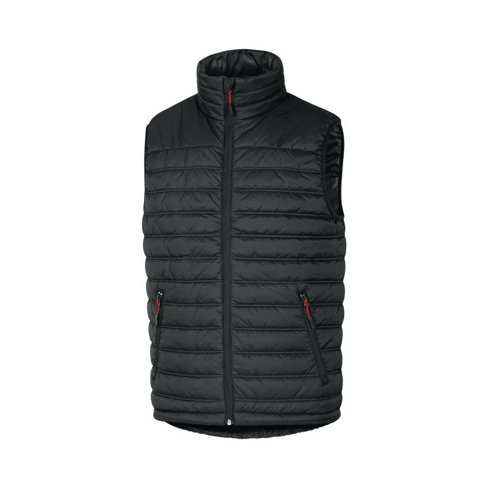 Gilet doudoune sans manche en polyamide ripstop enduit pu noir rouge t3xl delta plus gdoonnr3x