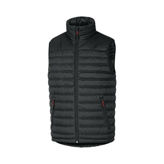 Gilet doudoune sans manche en polyamide ripstop enduit pu noir rouge t3xl delta plus gdoonnr3x