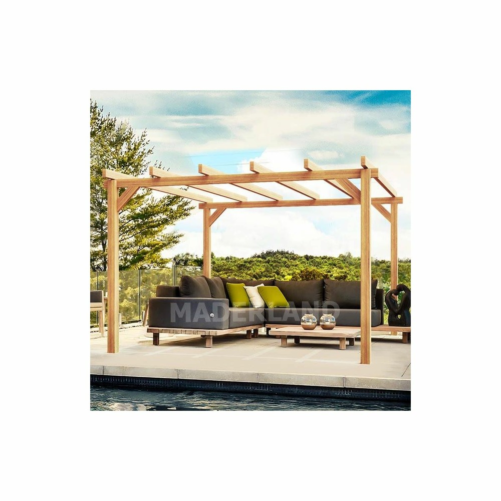 Pergola en bois lamellé-collé linares 400 x 400 cm