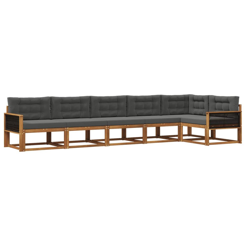Ensemble de canapés d'extérieur 6 pc naturel et anthracite