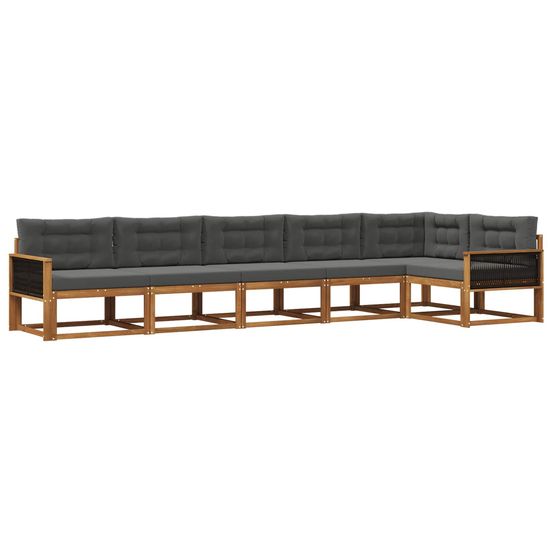 Ensemble de canapés d'extérieur 6 pc naturel et anthracite