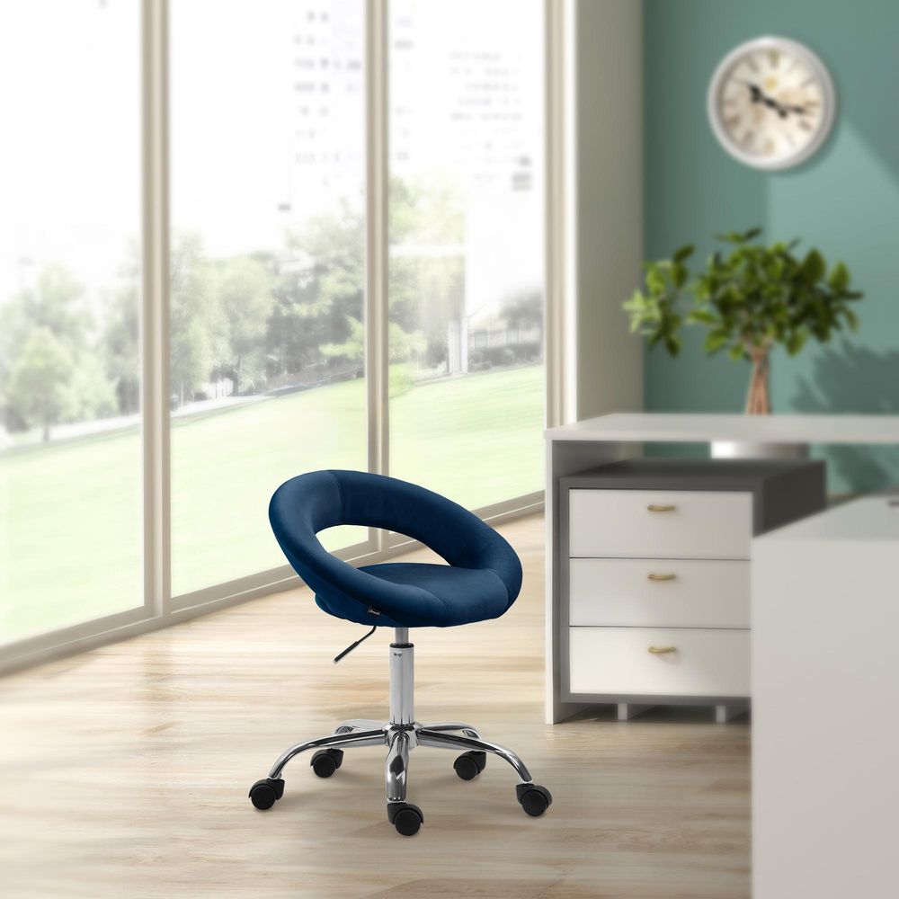 Tabouret de travail en velours olinda