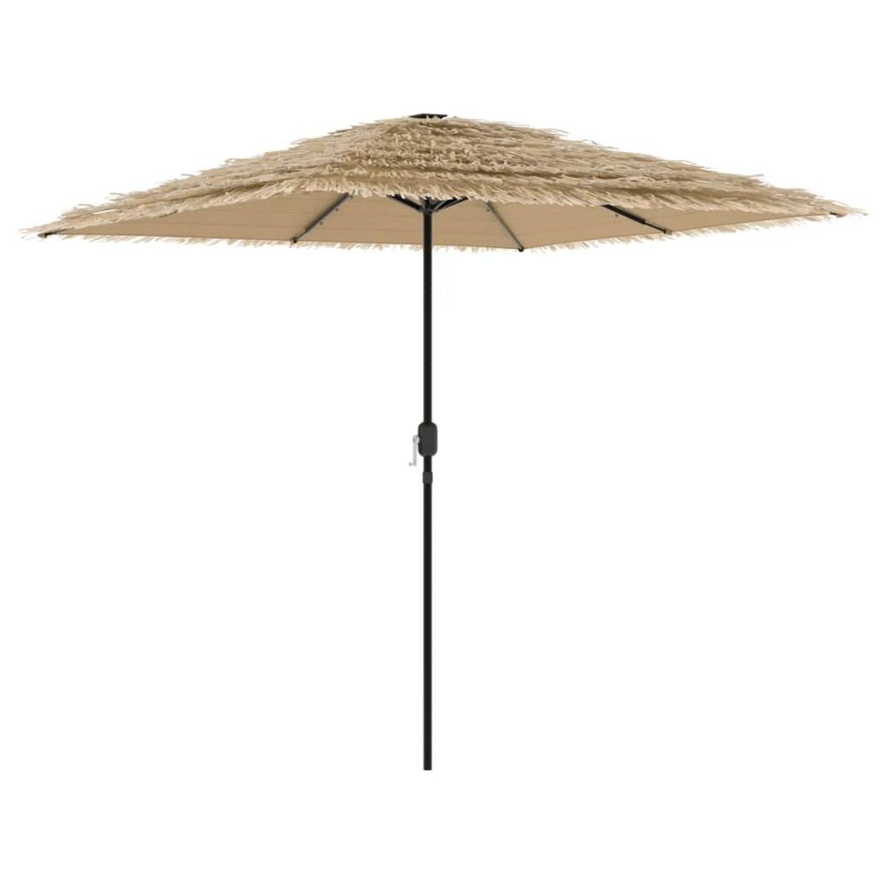 Parasol de jardin avec led et mât en acier marron 248x248x248cm