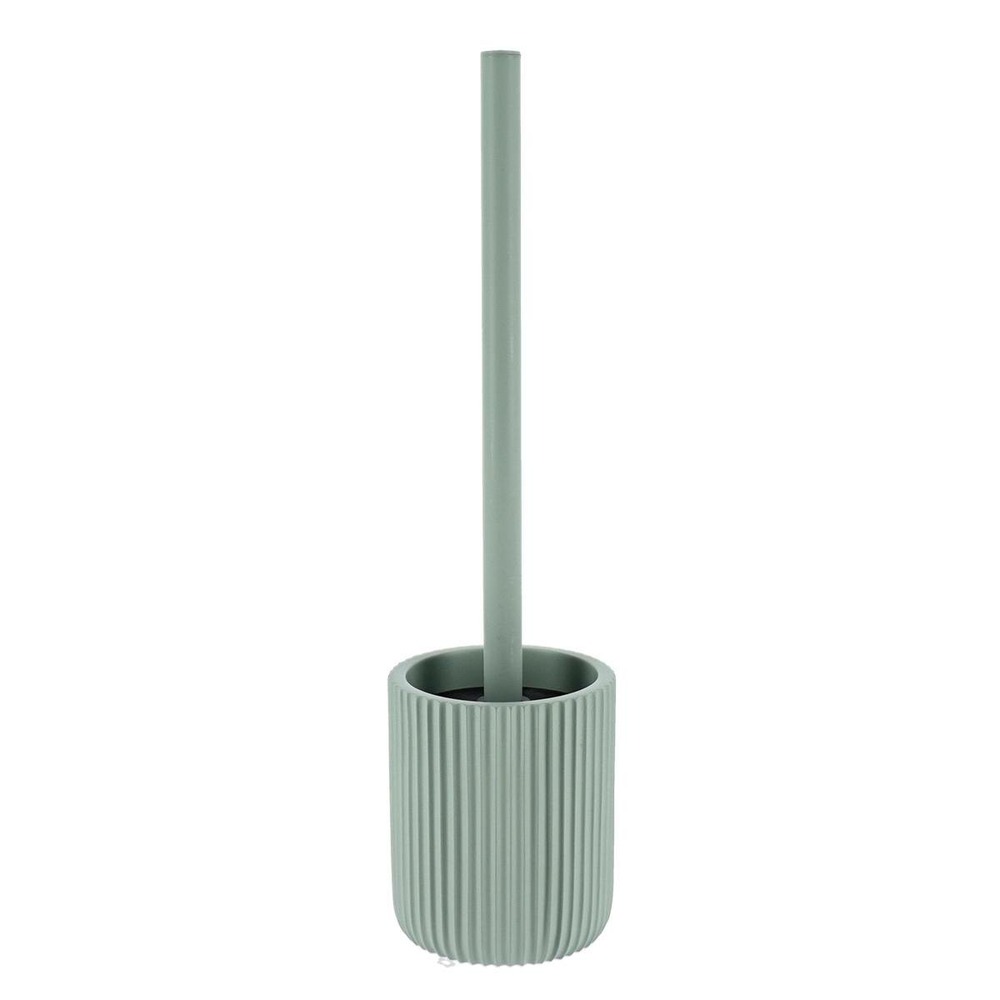 Brosse wc polyresine striee - vert eucalyptus