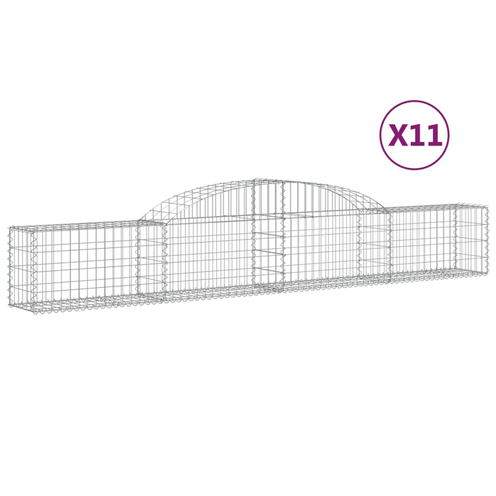 Paniers à gabions arqués 11 pcs 300x30x40/60 cm fer galvanisé