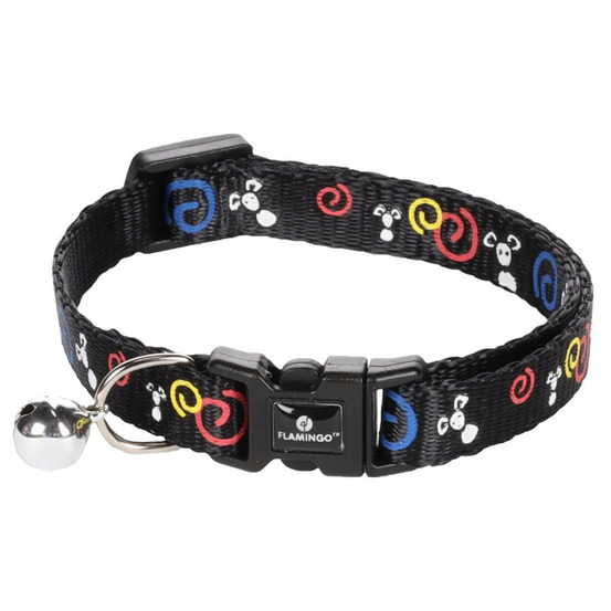 Collier réglable de 20 à 35 cm noir avec motif souris pour chat