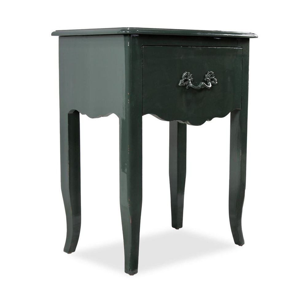 Table de chevet 1 tiroir bois vert - interior's