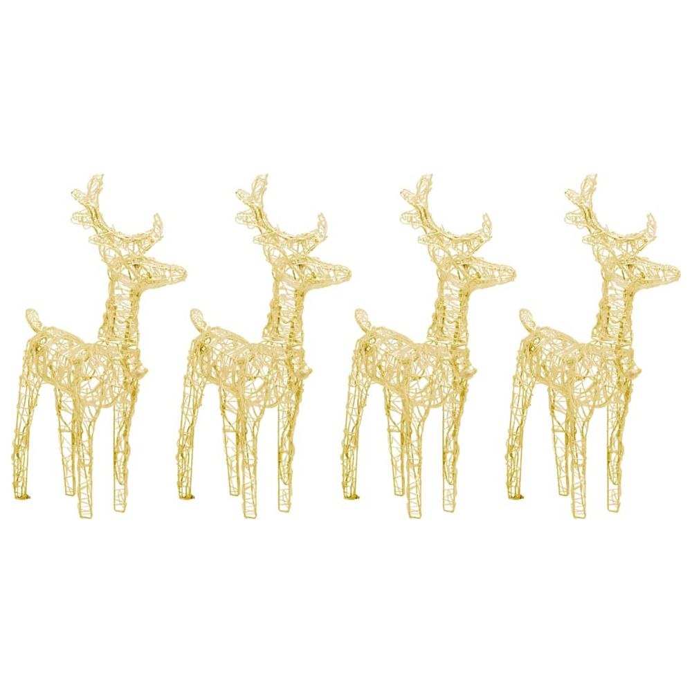 Rennes de noël 4 pcs 160 led blanc chaud acrylique
