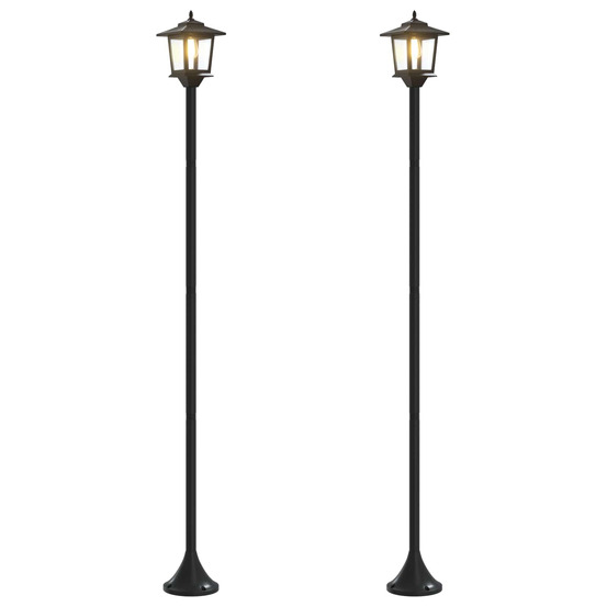 Ensemble de lampadaires 2 pc noir 16 x 16 x 156 cm