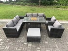 9 places outdoor pe rotin garden furniture set