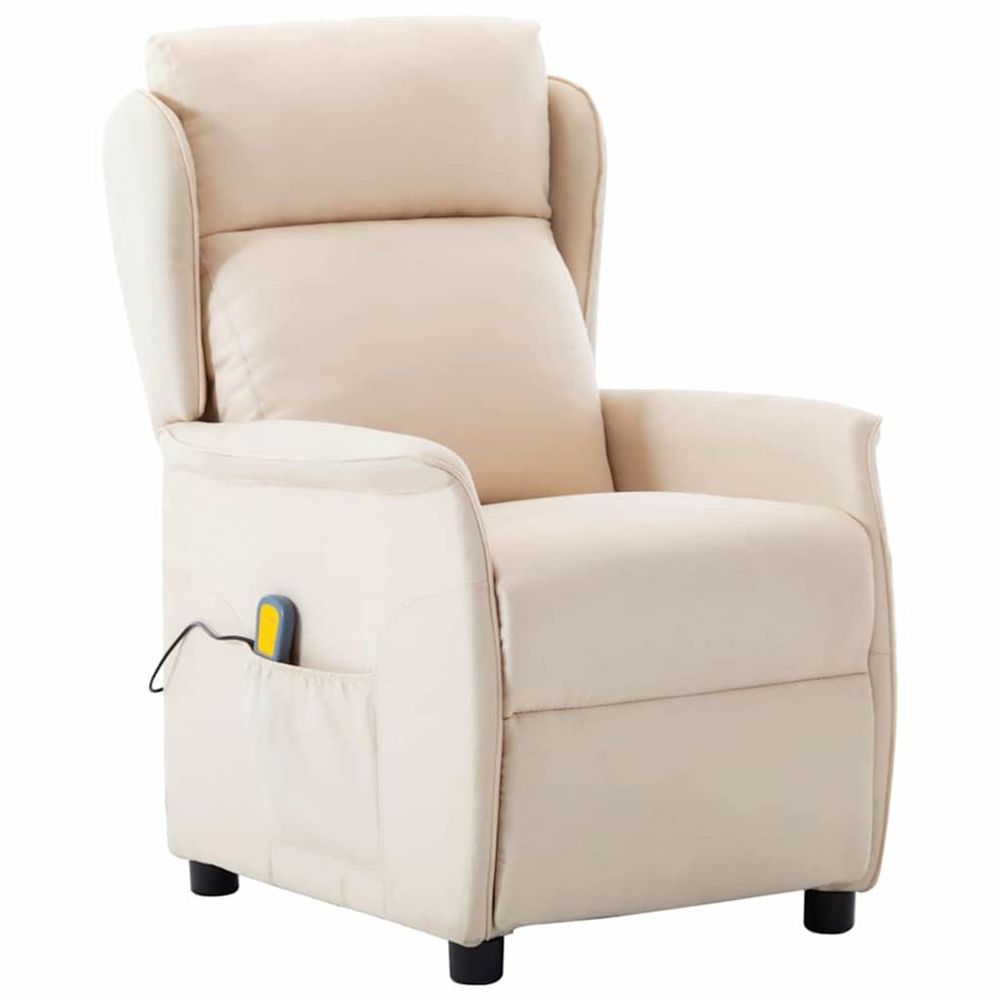 Chaise de massage crème 93.5 x 67.5 x 101.5 cm tissu