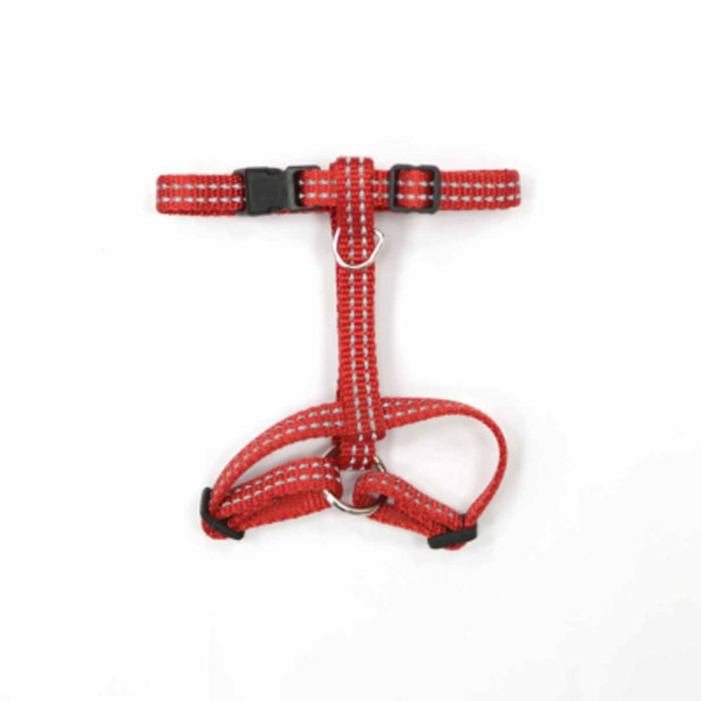 Harnais pour chien coutures réfléchissantes 35cm rouge