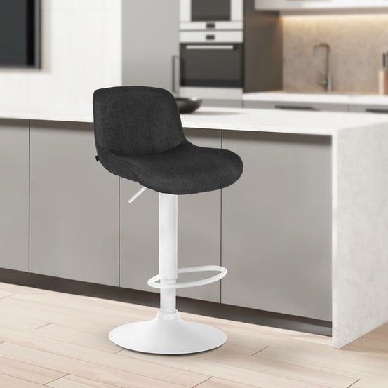 Tabouret de bar solon tissu blanc