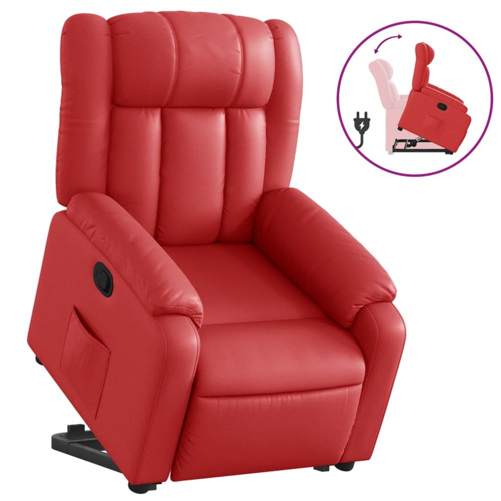 Fauteuil inclinable rouge similicuir