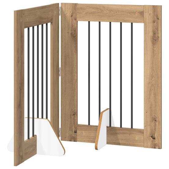 Porte de chien pliable avec supports 2 pc chêne artisanal