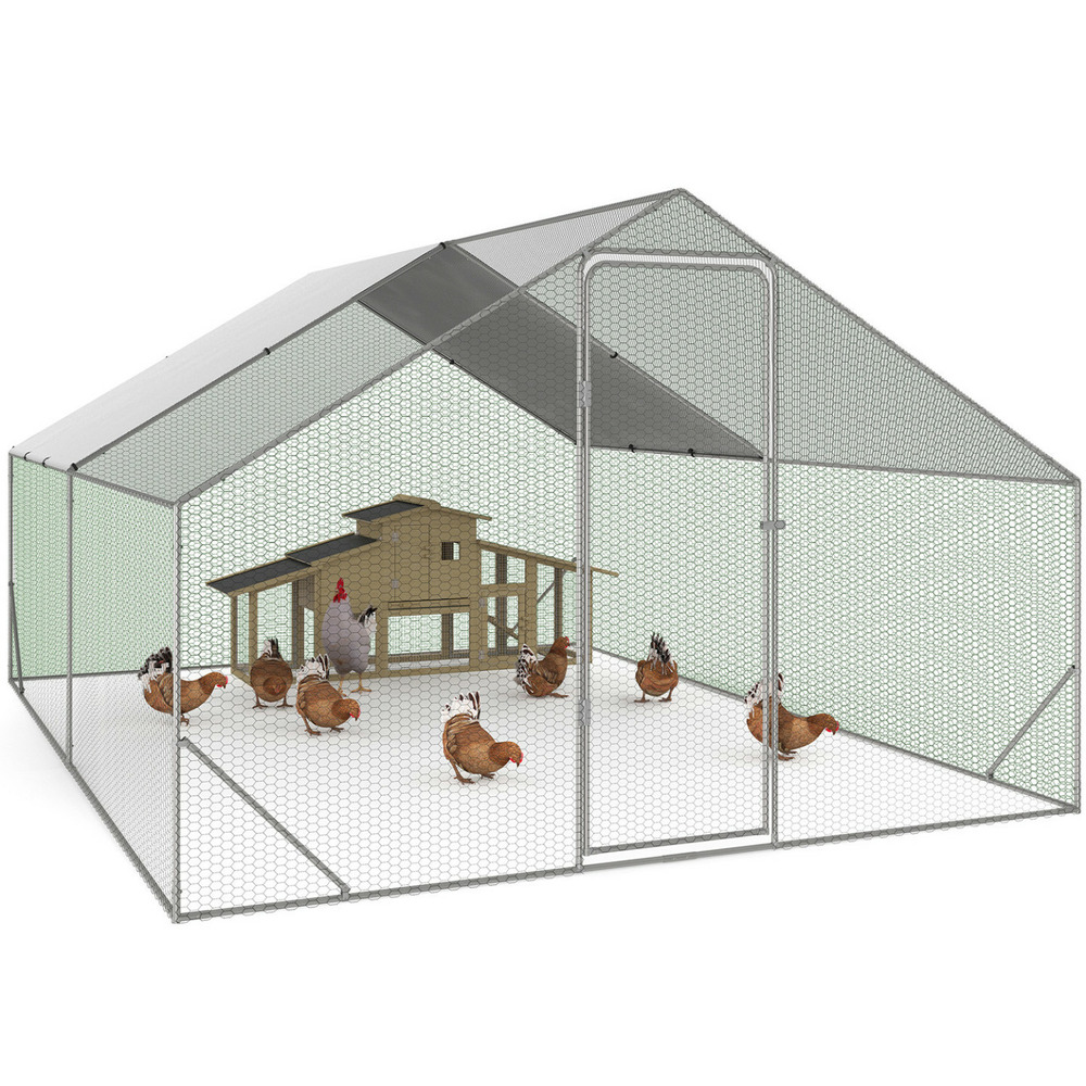 Enclos poulailler 12 m² parc grillagé 4x3 m acier galvanisé