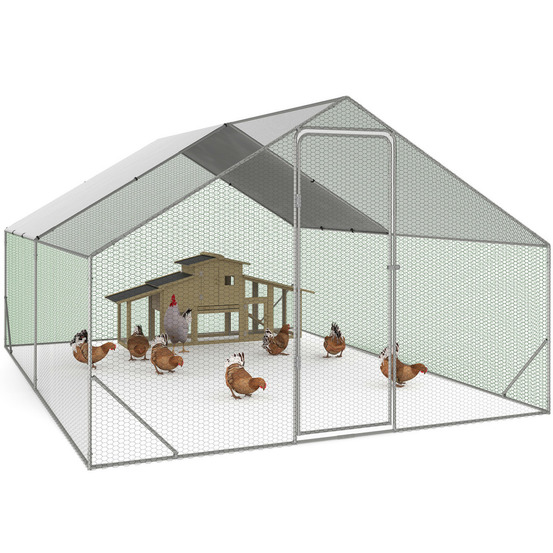 Enclos poulailler 12 m² parc grillagé 4x3 m acier galvanisé