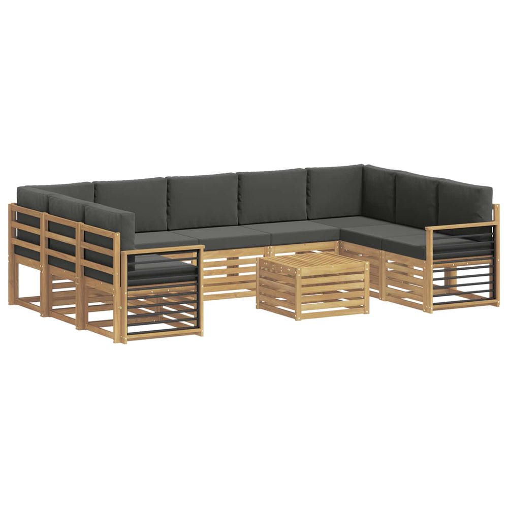Ensemble de canapés d'extérieur 10 pc blanc et anthracite