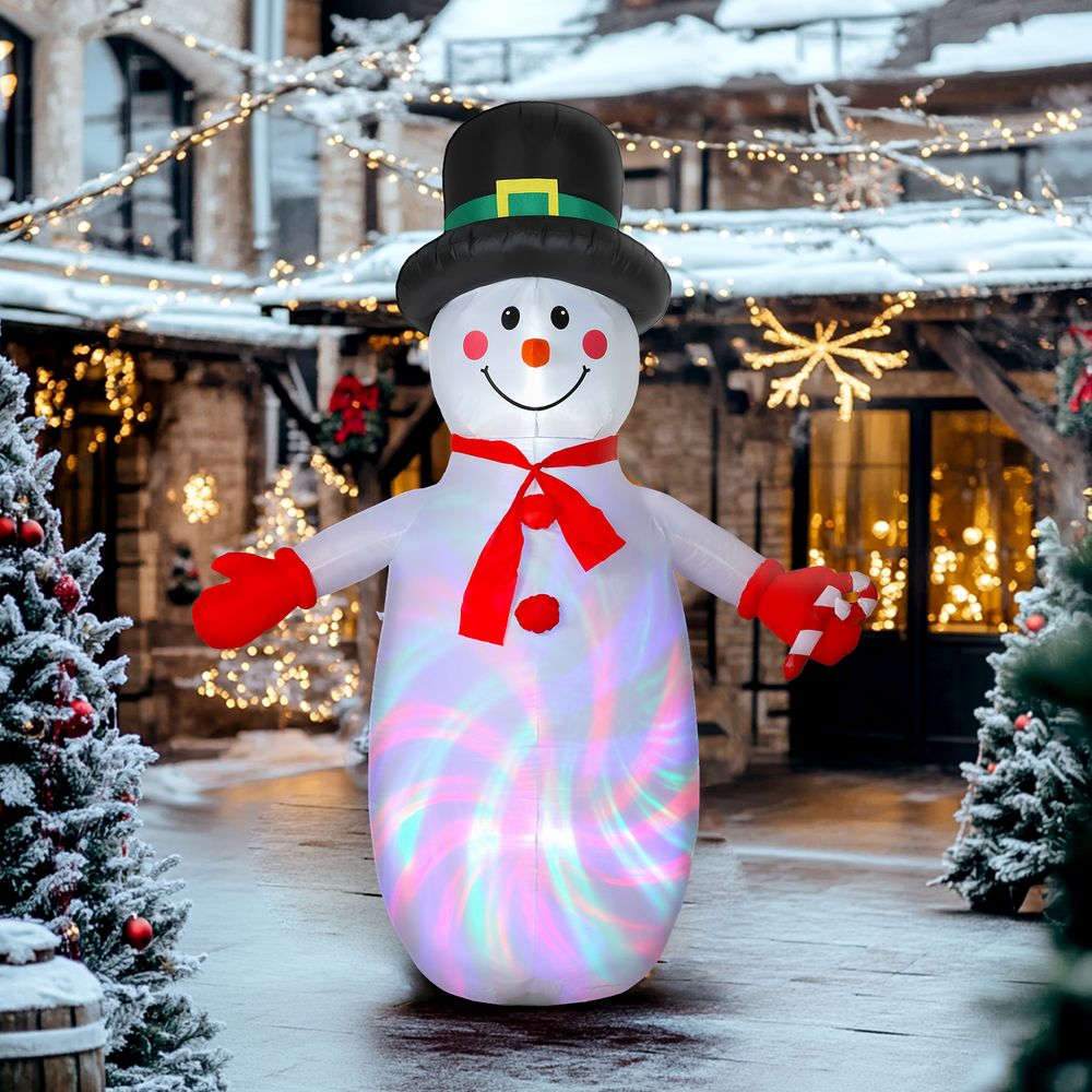 Bonhomme de neige gonflable en polyester multicolore 240 cm