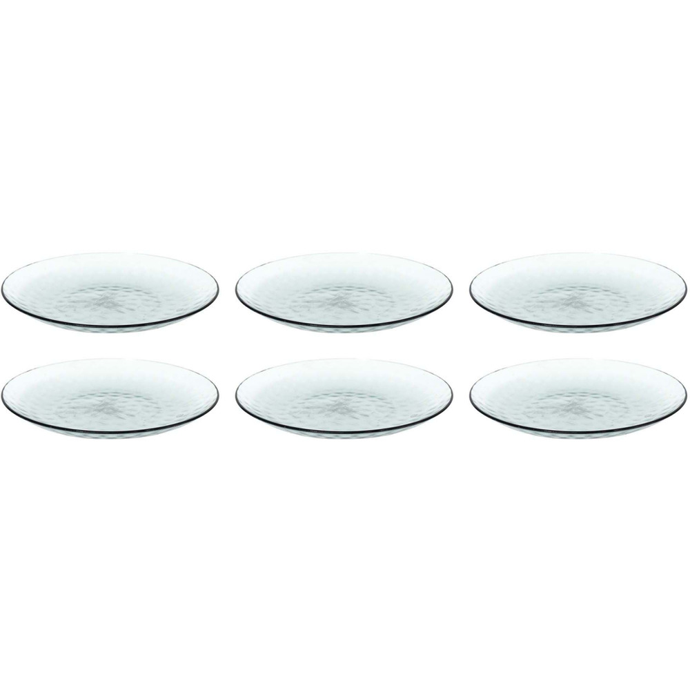 Assiettes en plastique effet martelé (lot de 6) bleu turquoise