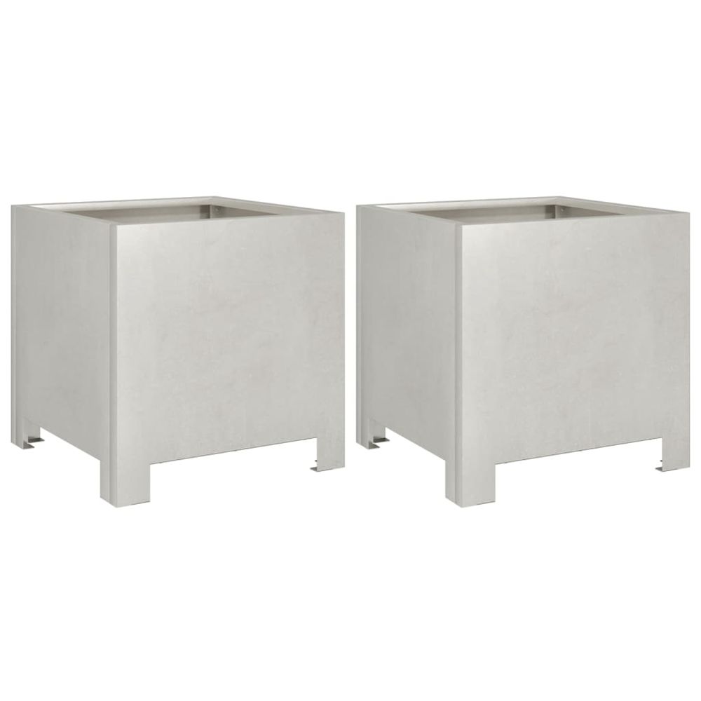 Jardinière d'extérieurs 2 pcs 30x30x30 cm acier inoxydable