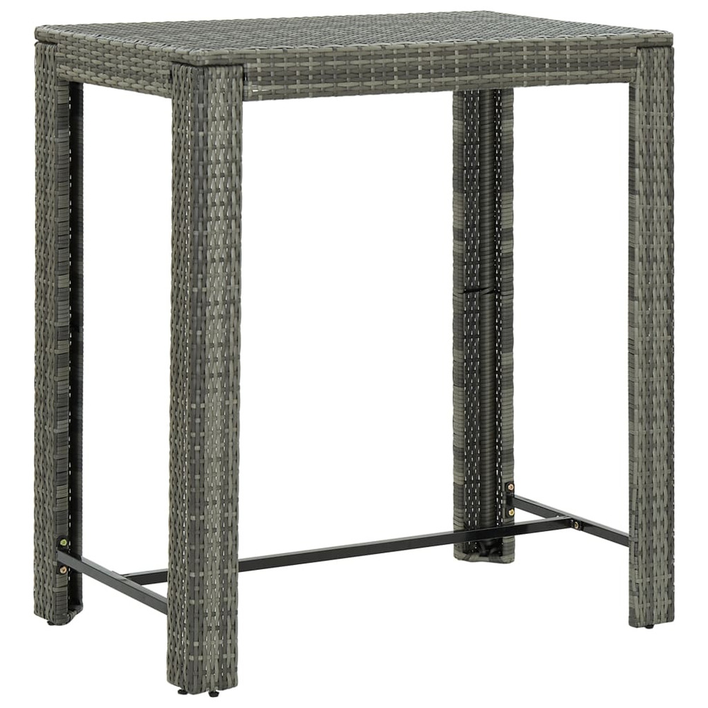 Table de bar de jardin gris 100x60,5x110,5 cm résine tressée