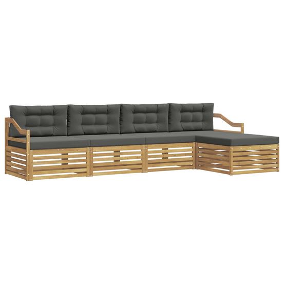 Ensemble de canapés d'extérieur 5 pc blanc et anthracite