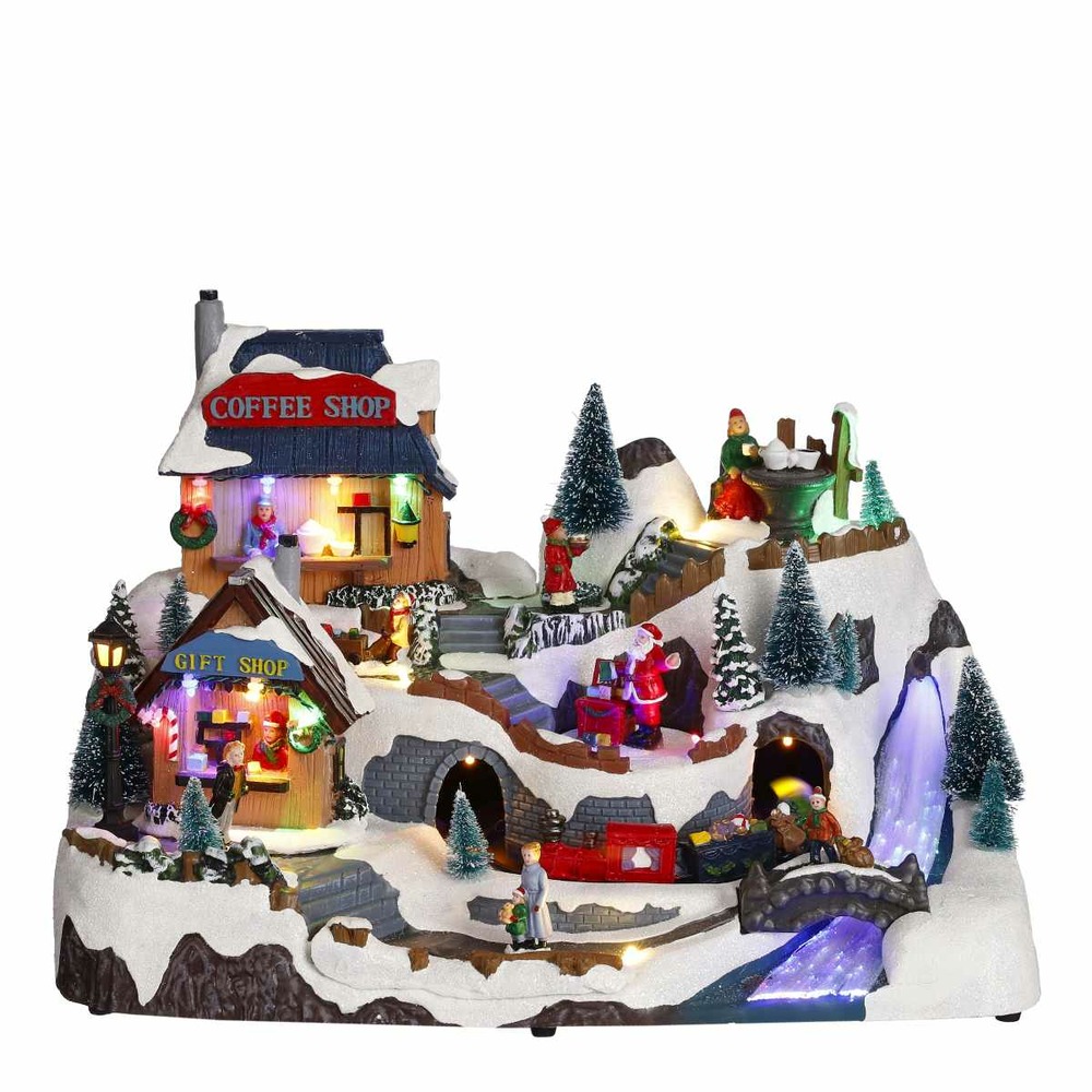 Luville village de noël treinstation 39.5x27x26 cm pe mutli Truffaut