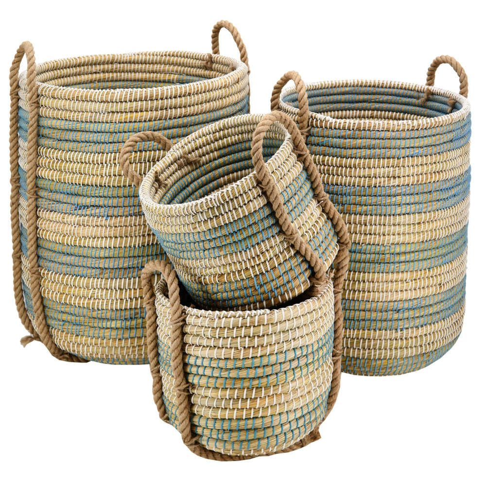 Cache-pots en jonc naturel (lot de 4)