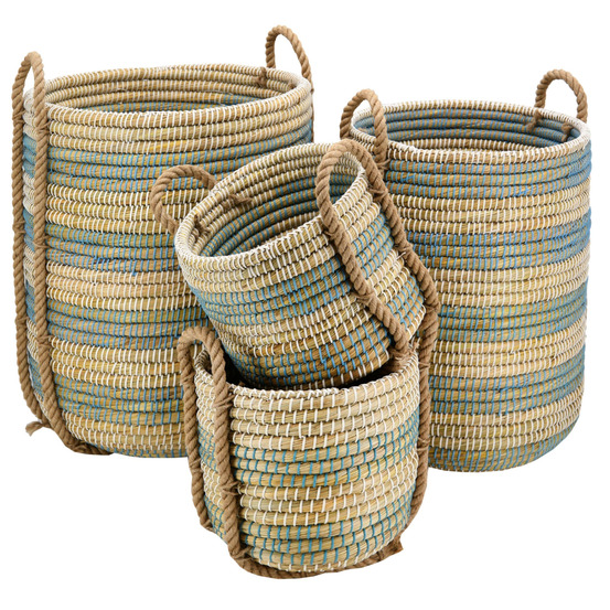 Cache-pots en jonc naturel (lot de 4)