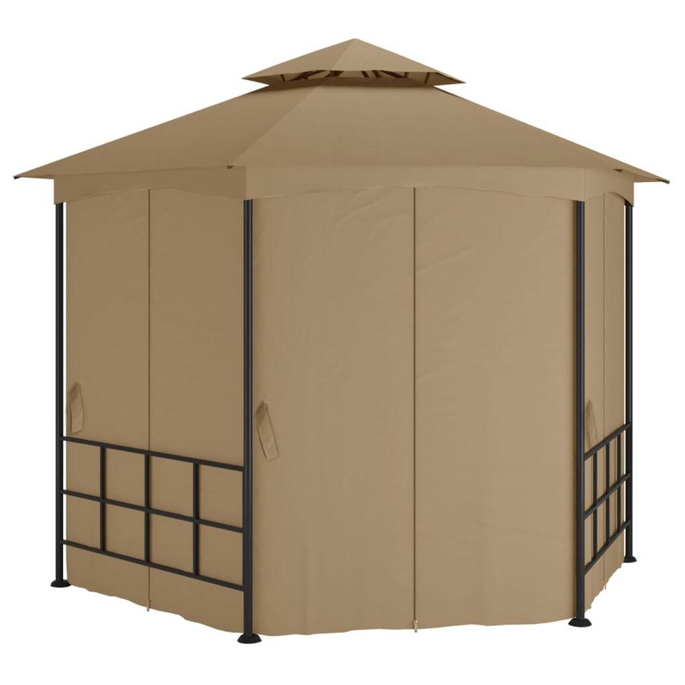 Belvédère avec parois 3,1x2,7 m taupe